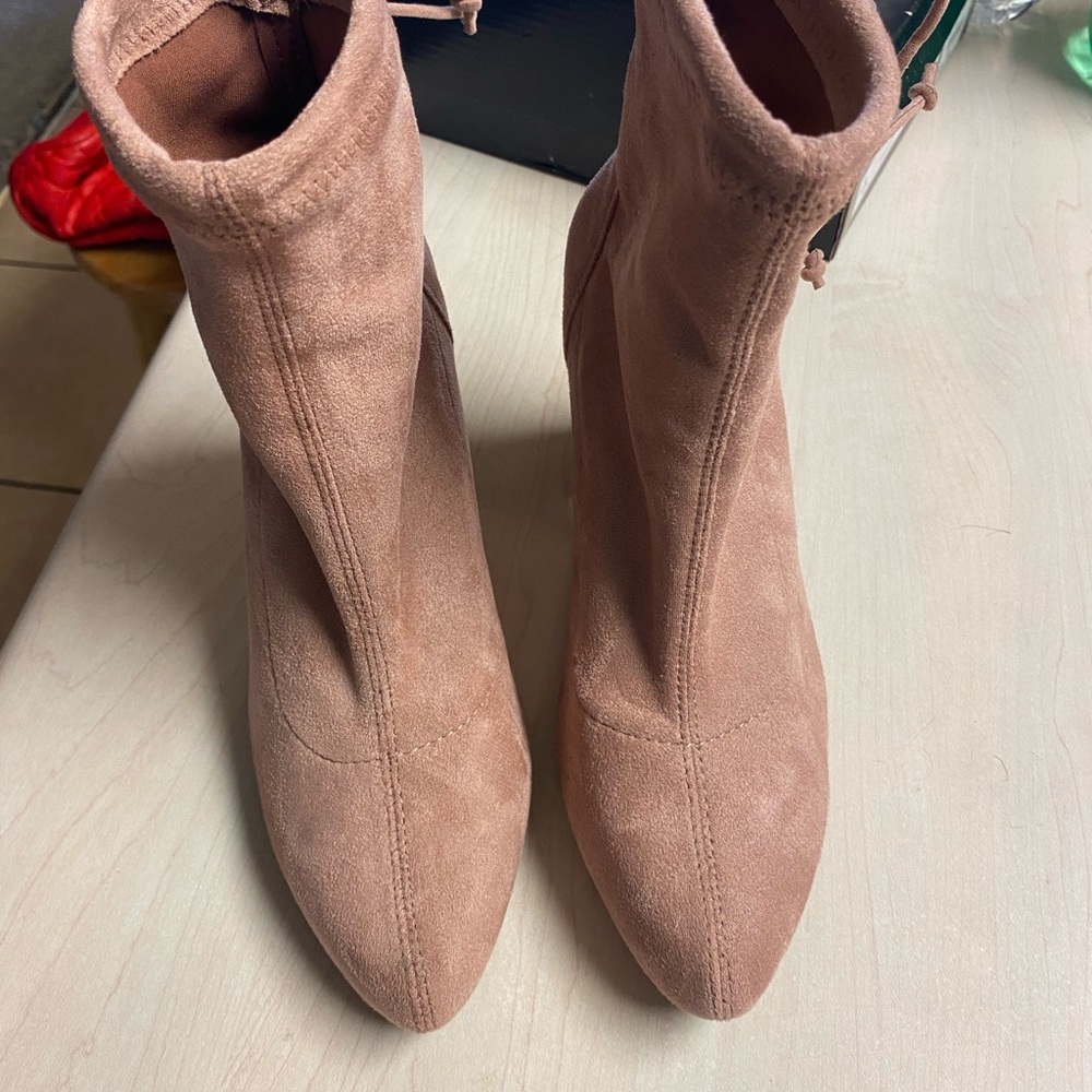 Rose gold heel boots